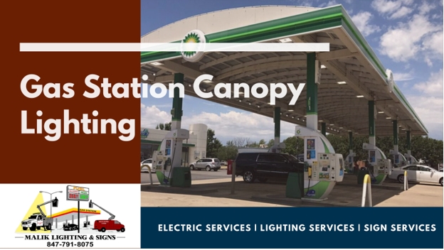 Gass station canopy lighting
