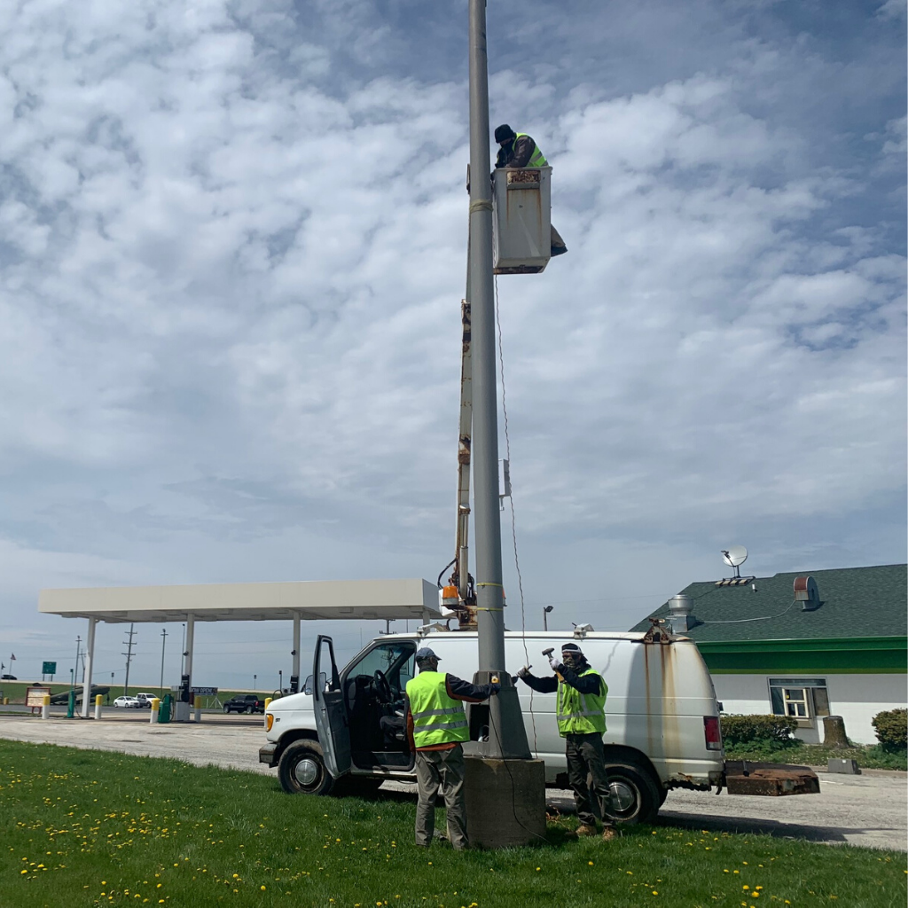 Parking Lot Pole Light Construction