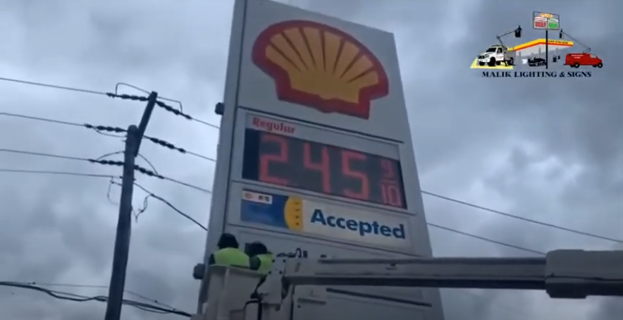 What happens if your gas station price sign is malfunctioning?